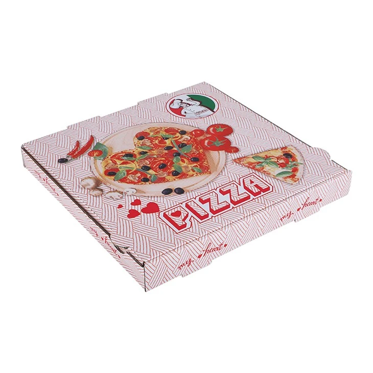 Customized Corrugated Pizza Box bwat katon plisman