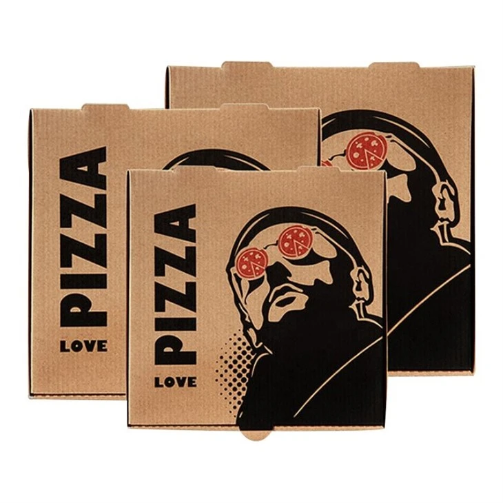 Corrugated manje klas pitza anbalaj bwat Custom Logo